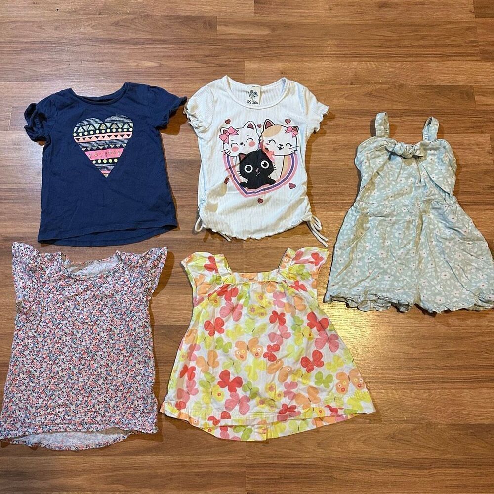 Shirts Lot 5 Short Sleeve Sleeveless Shirts Set of 5 | Size 4T
